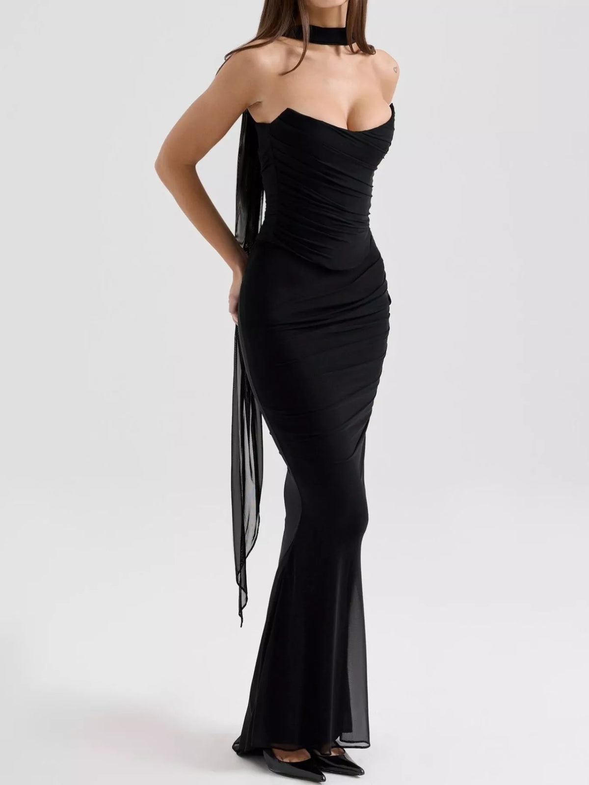 Strapless tube top and maxi skirt matching set