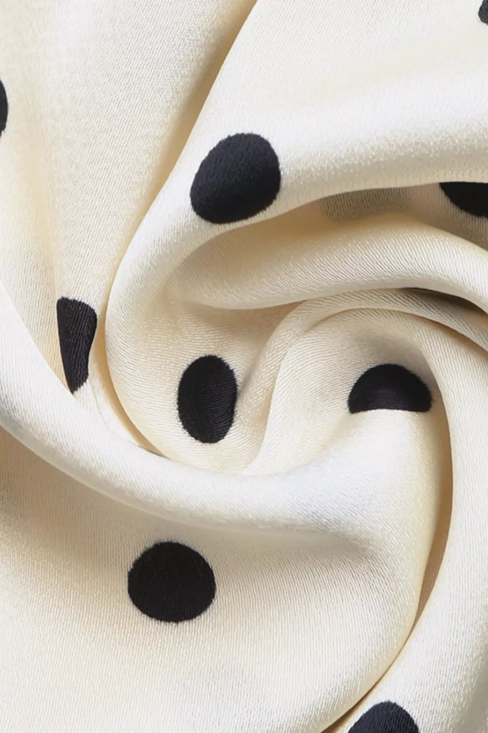 Cream polka dot cutout maxi dress full length