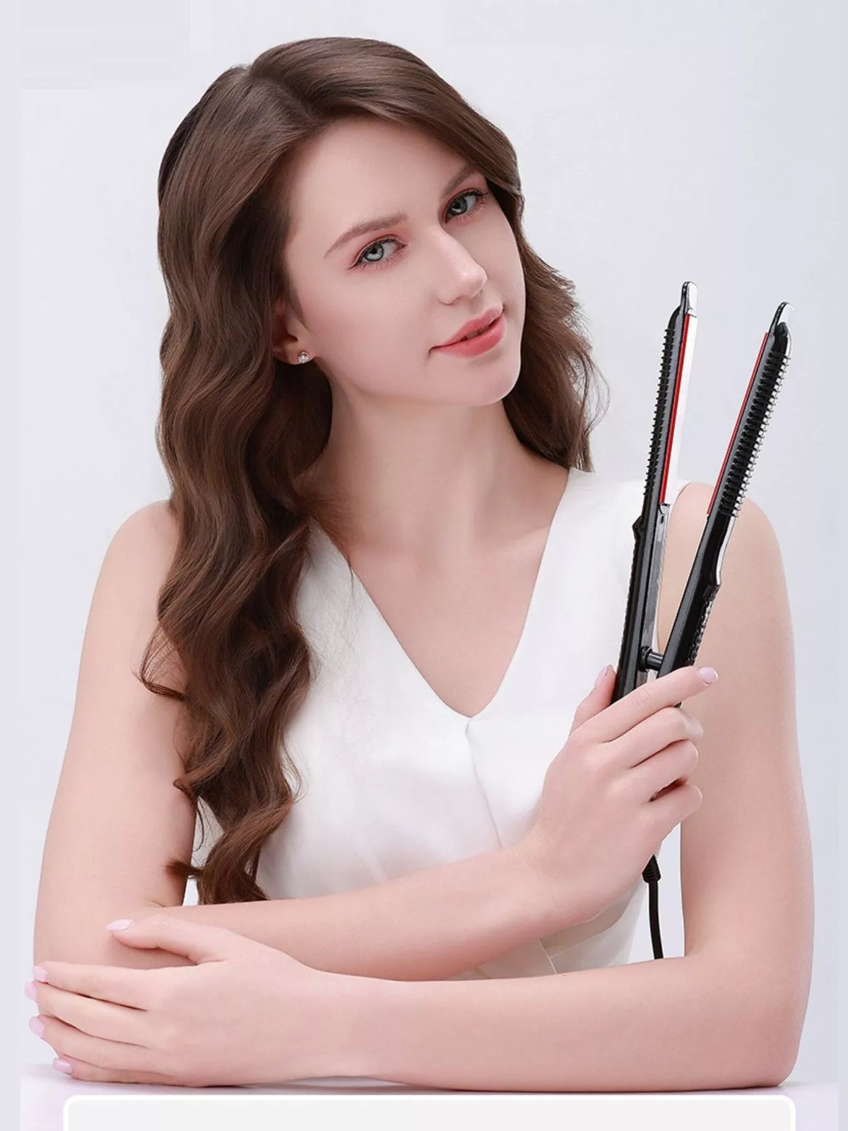 Hair straightener heating plates detail