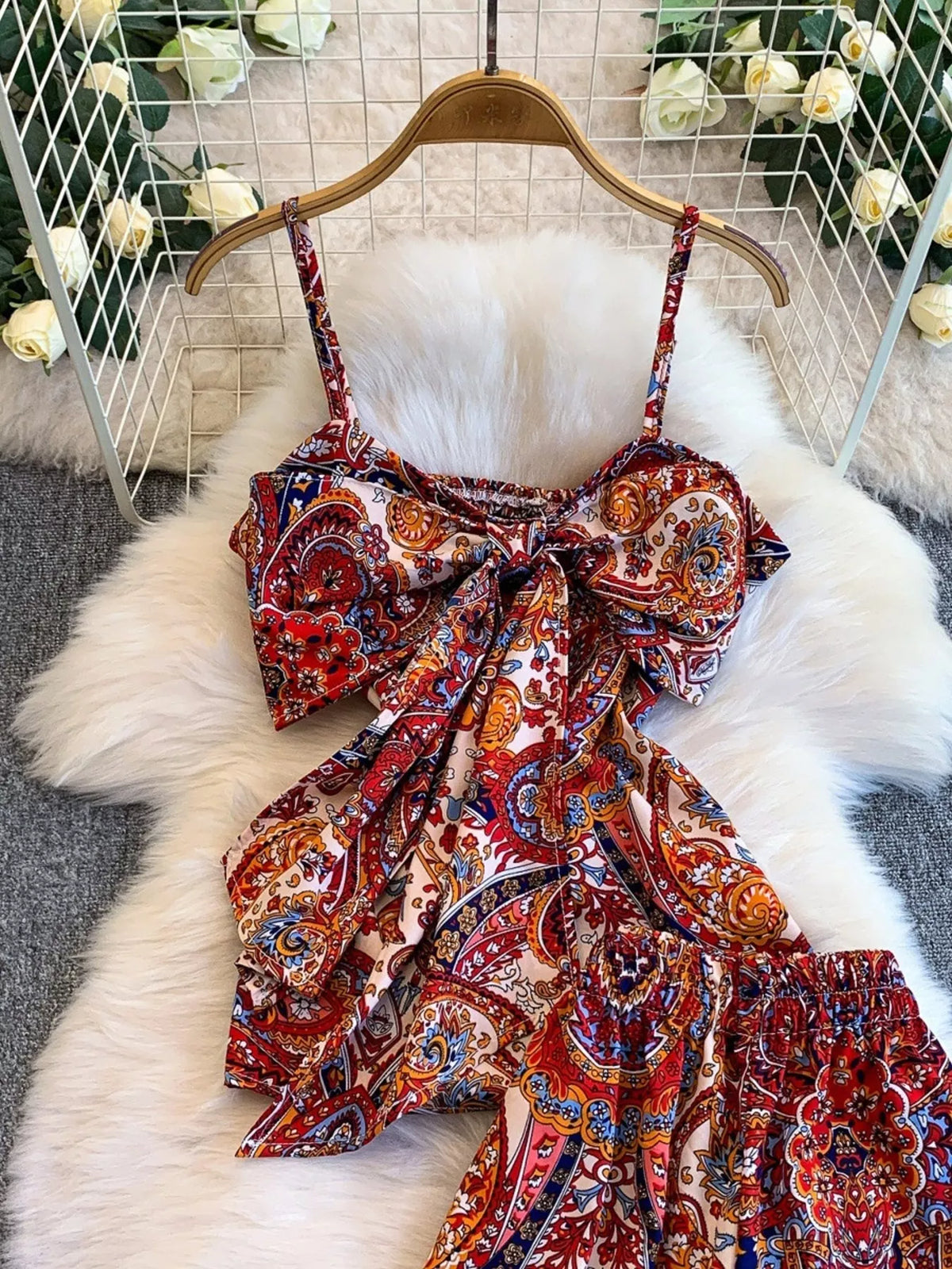 Printed matching set back view