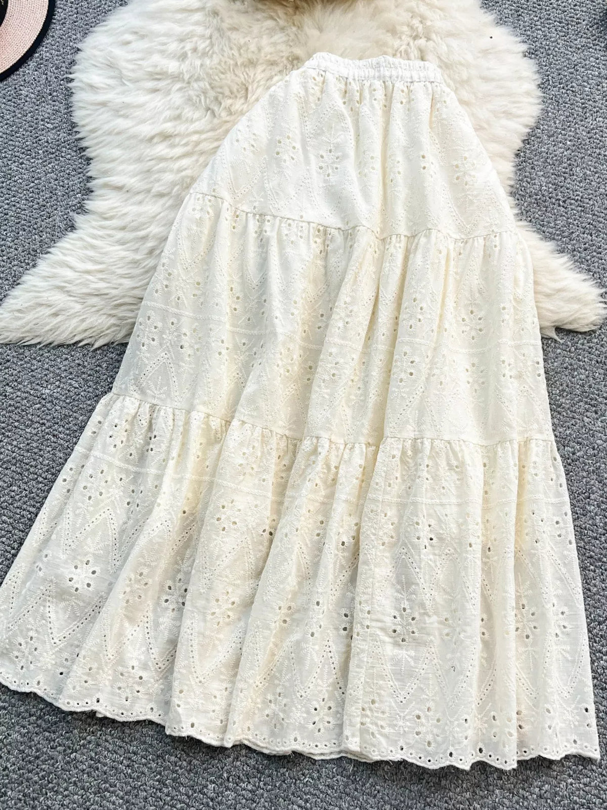 Smocked Crop Top and Hollow Out Skirt Set, view 27