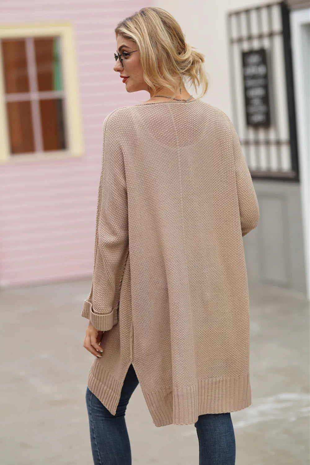 Open Front Long Sleeve Cardigan - Fashorio