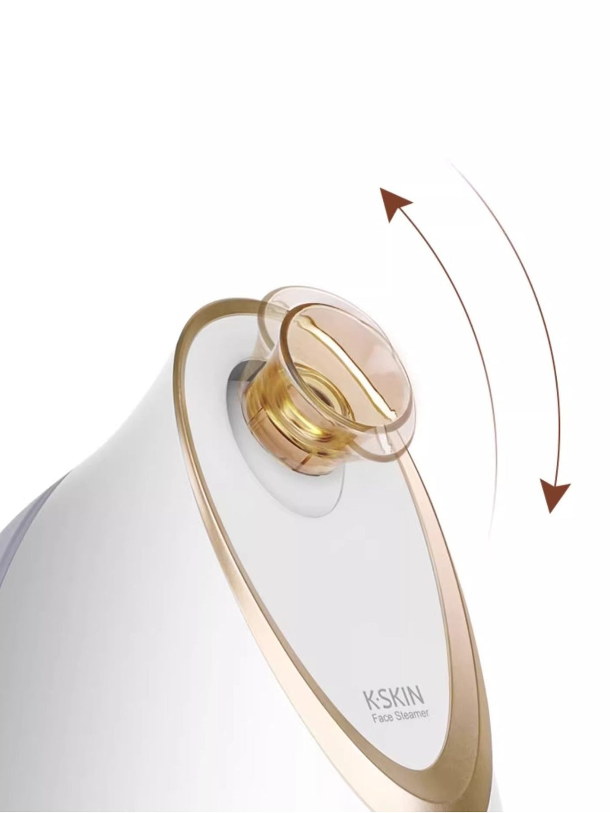 Woman using the facial steamer on her face
