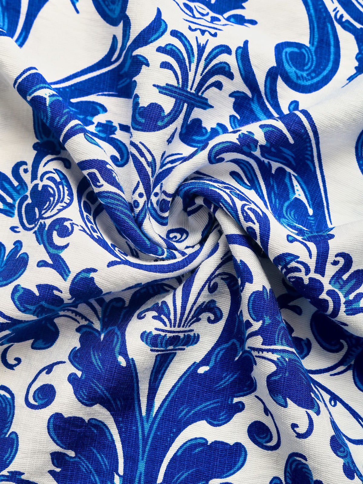 Printed maxi dress bodice and waist detail