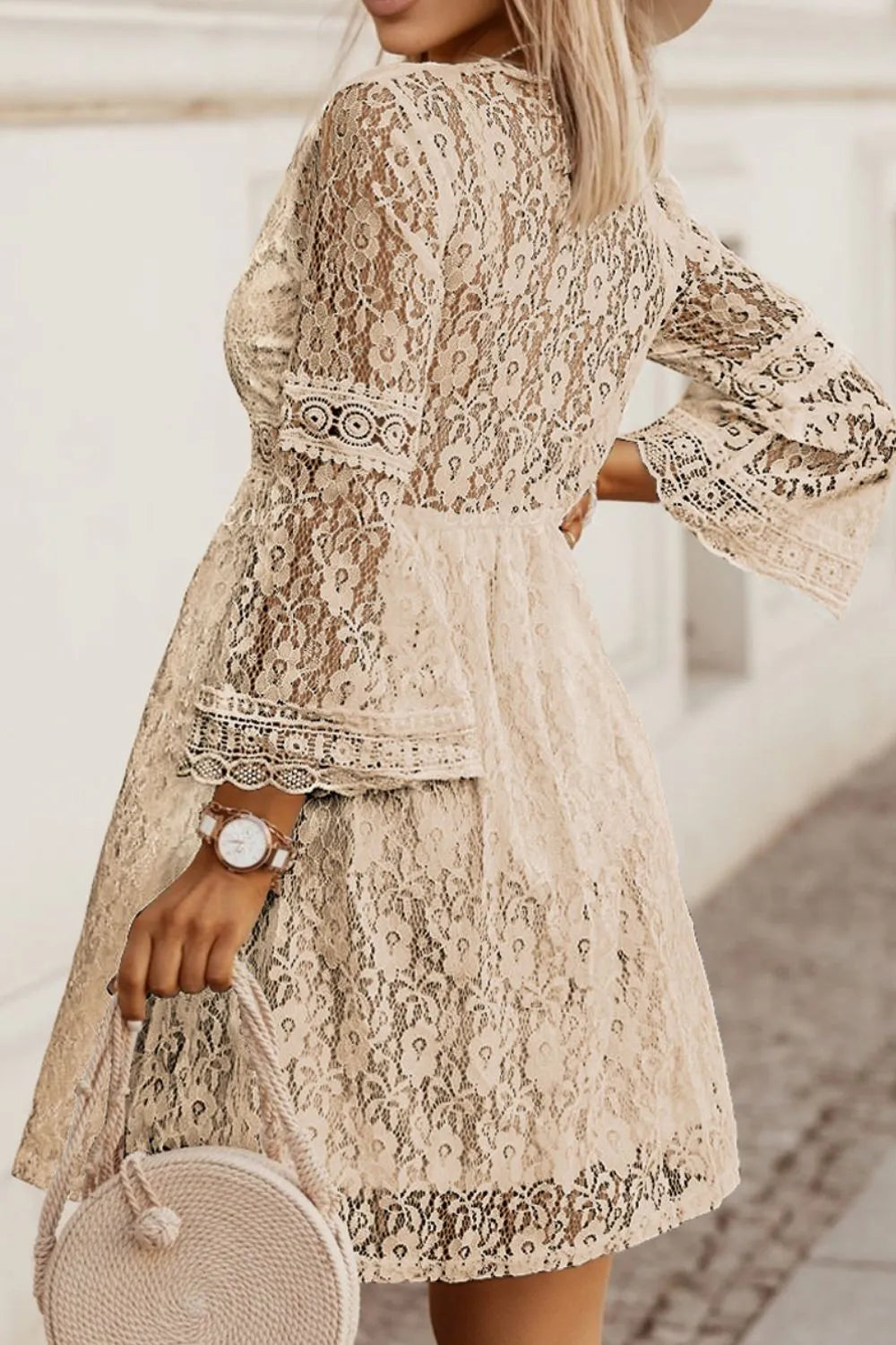 Lace dress side view