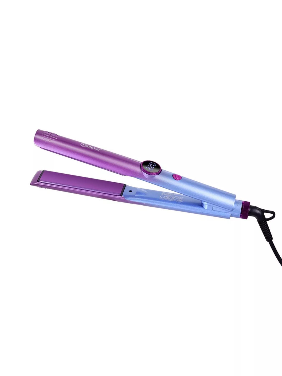 Hair straightener side profile in red violet