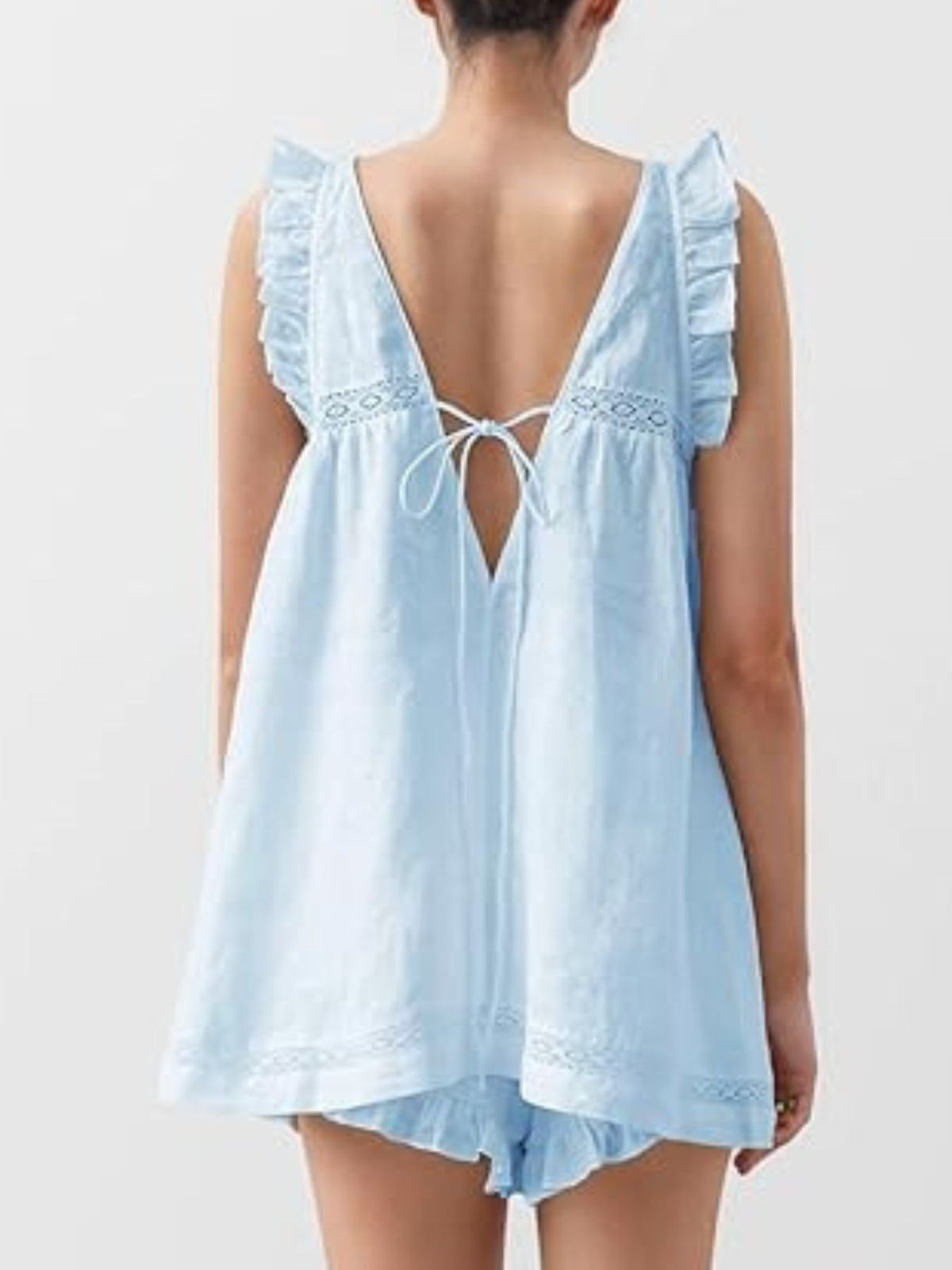 Matching shorts with pockets close up