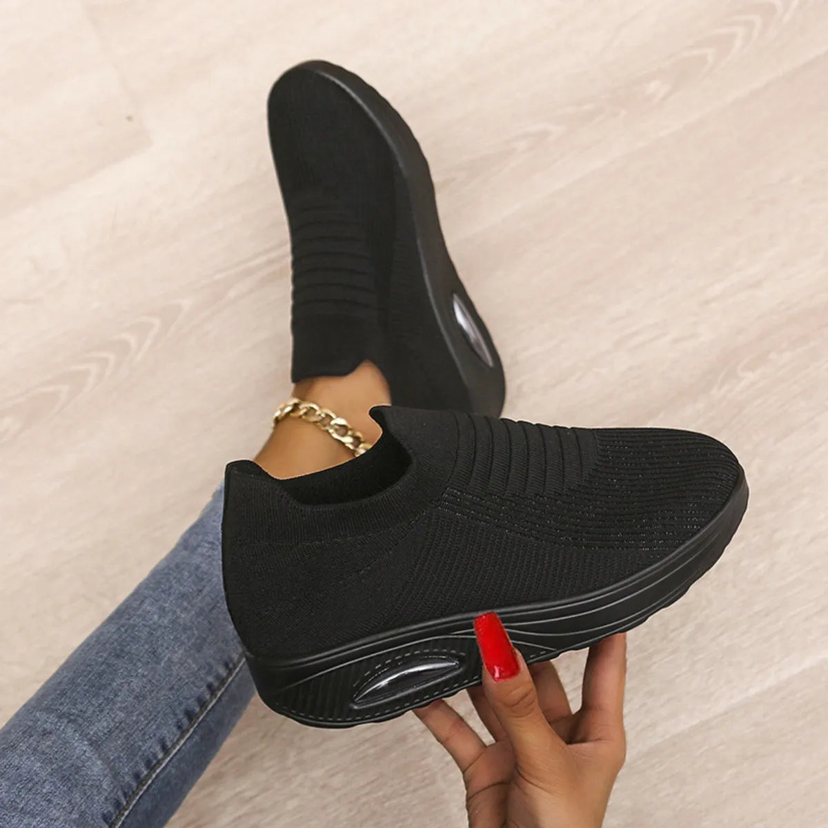 Breathable Mesh Wedge Sneakers - Fashorio