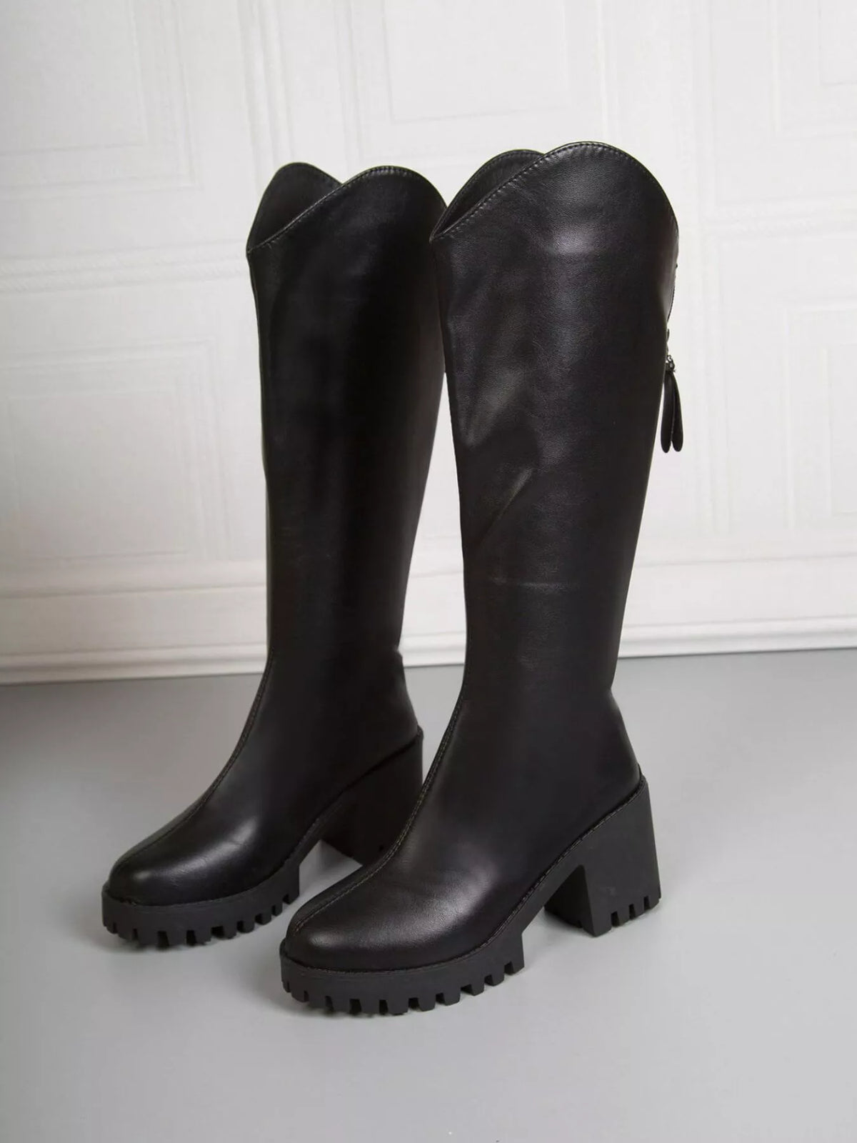 Platform Block Heel Boots front view