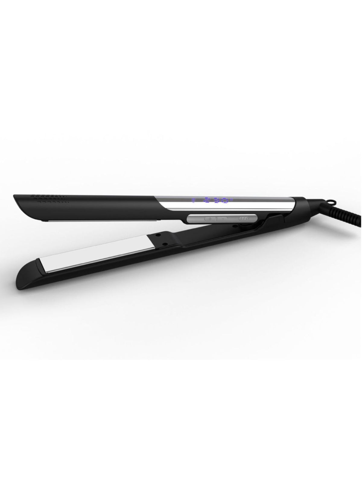 Adjustable temperature hair straightener in black