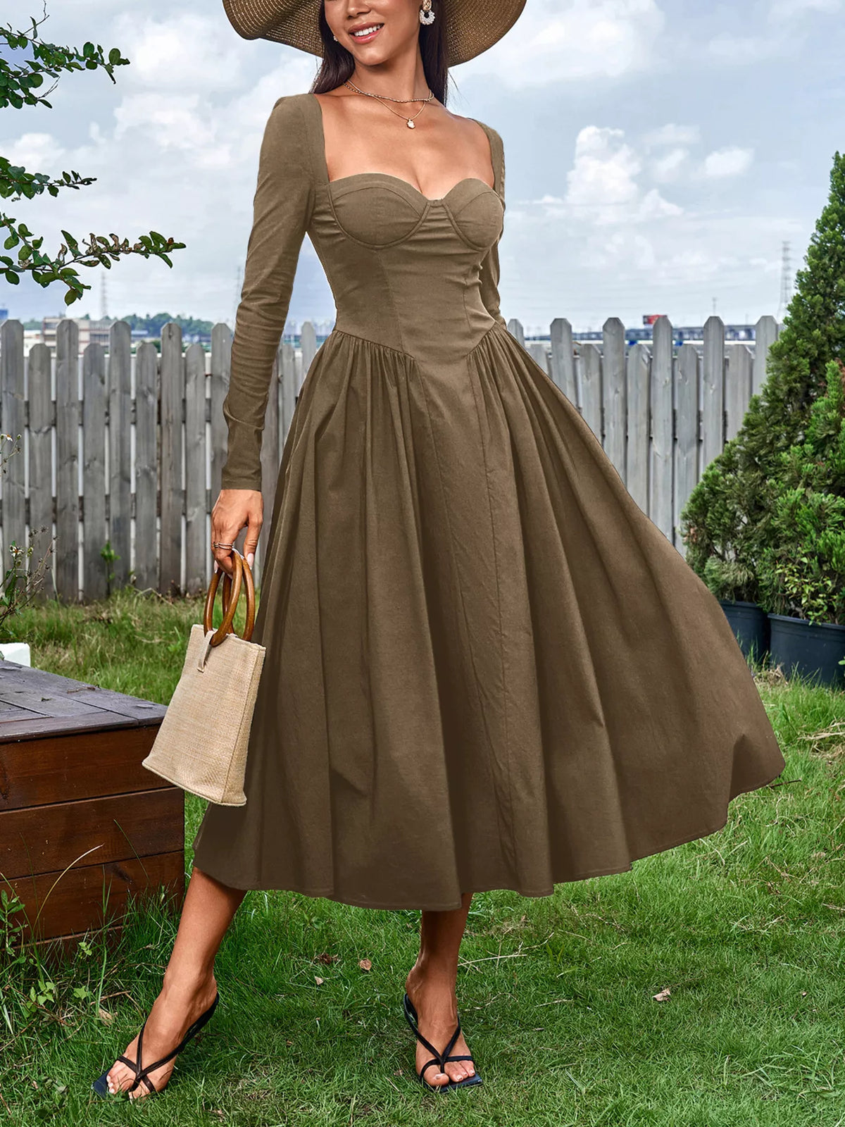 A line dress angled view