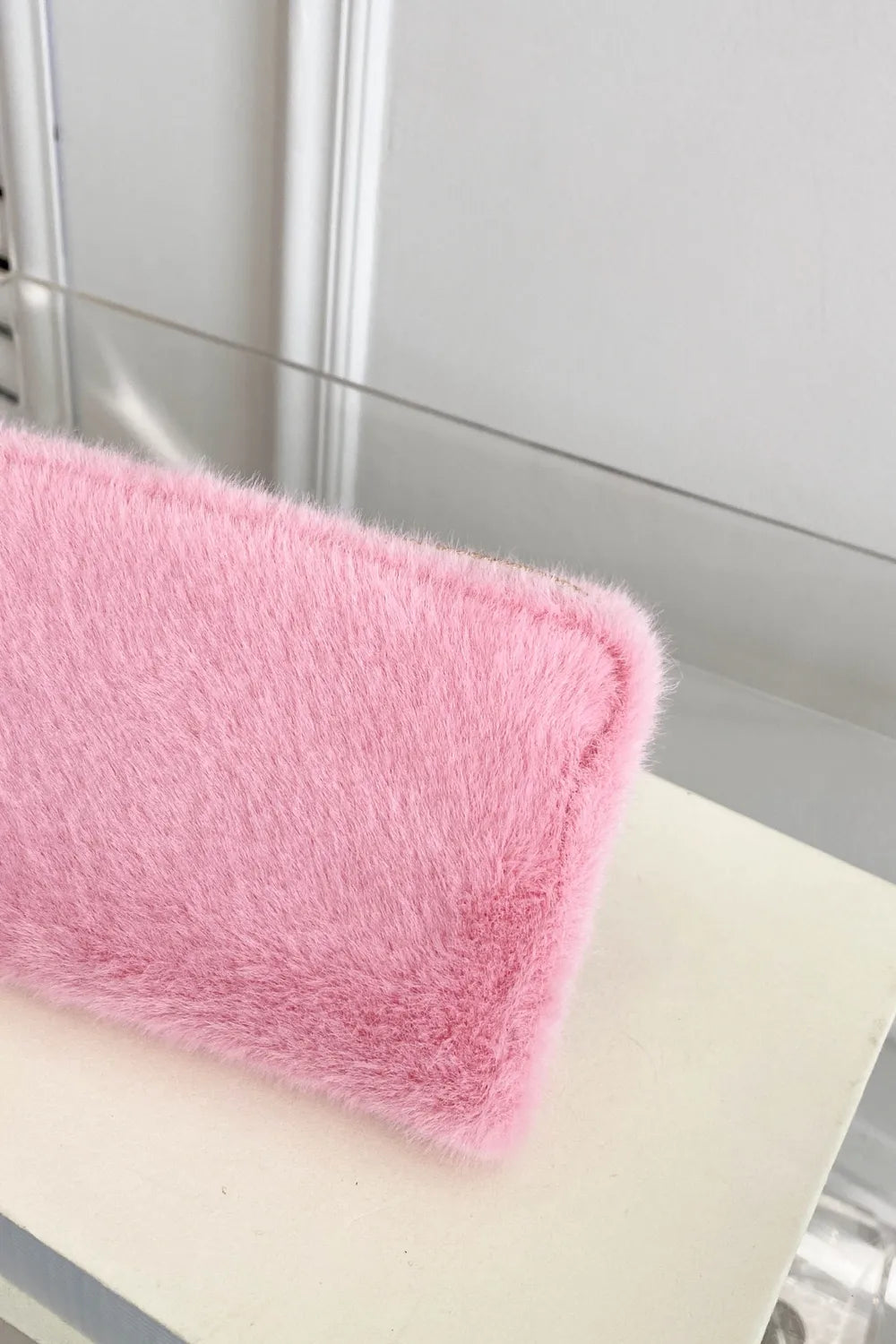 Solid Color Fluff Rectangle Wallet - Fashorio