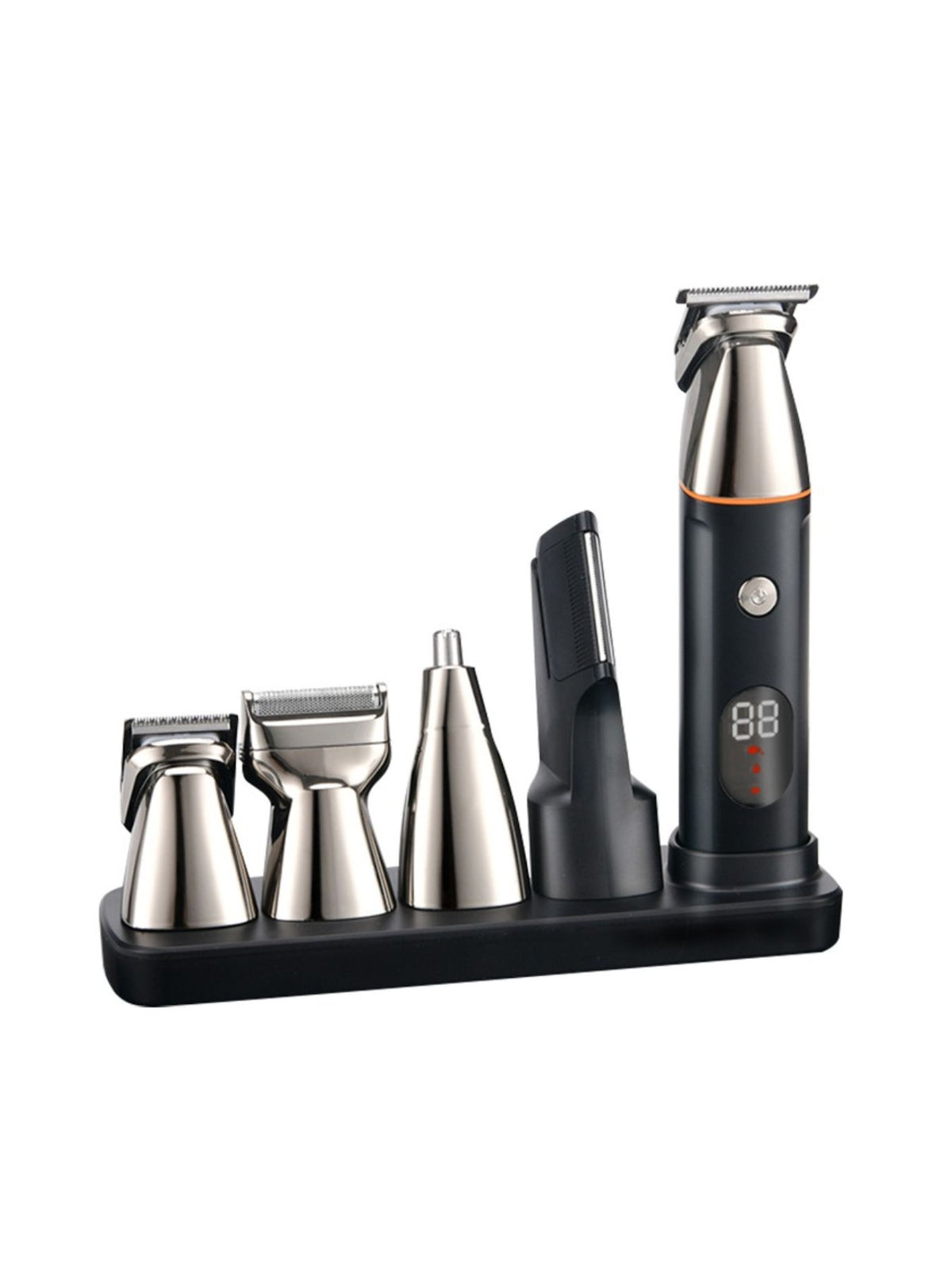 Hair clipper grooming pieces laid out