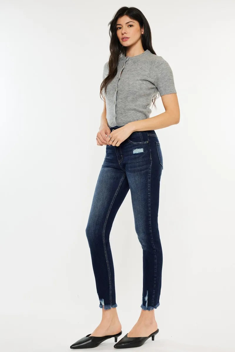 Cat whisker jeans waist detail view