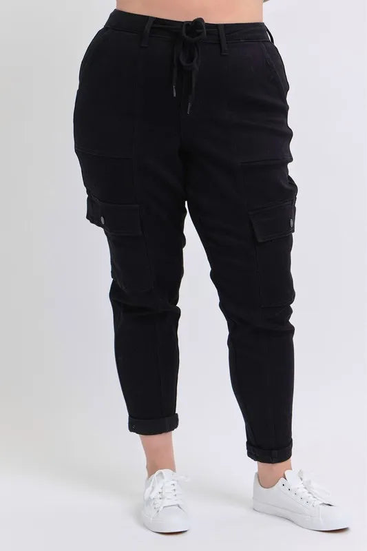 Judy Blue Full Size High Waist Cargo Cuffed Jogger Plus Size - Fashorio