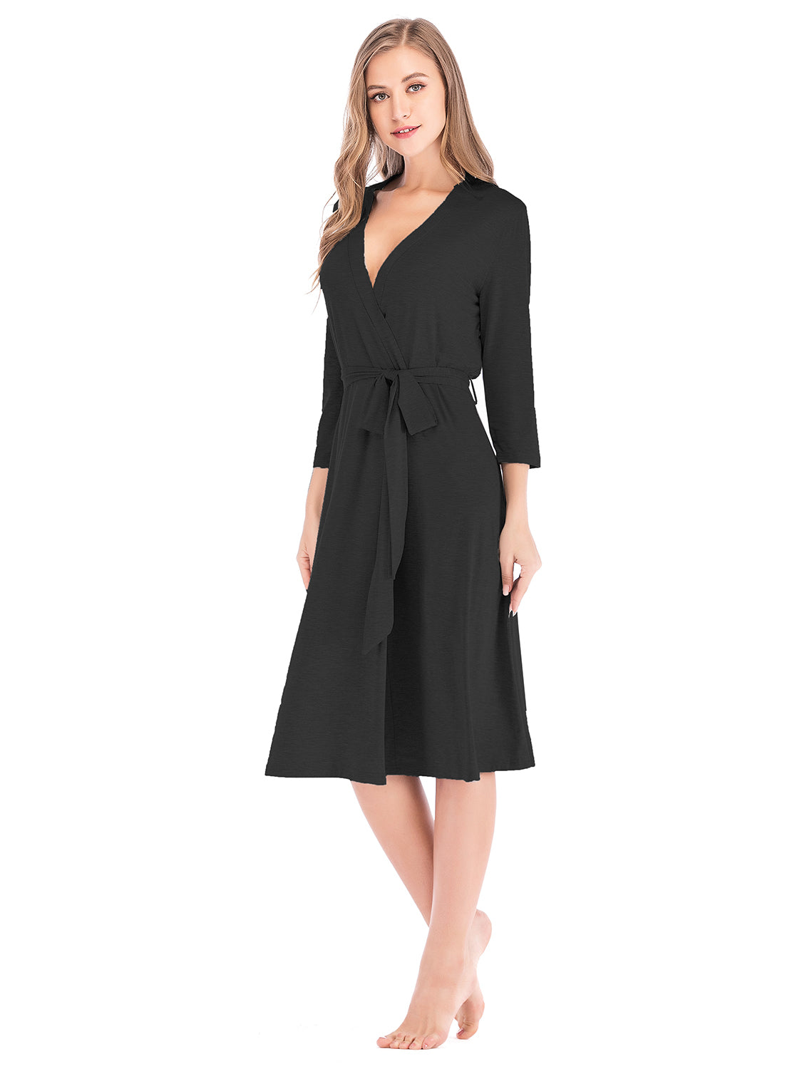 Plunge Tie Front Night Dress - Fashorio