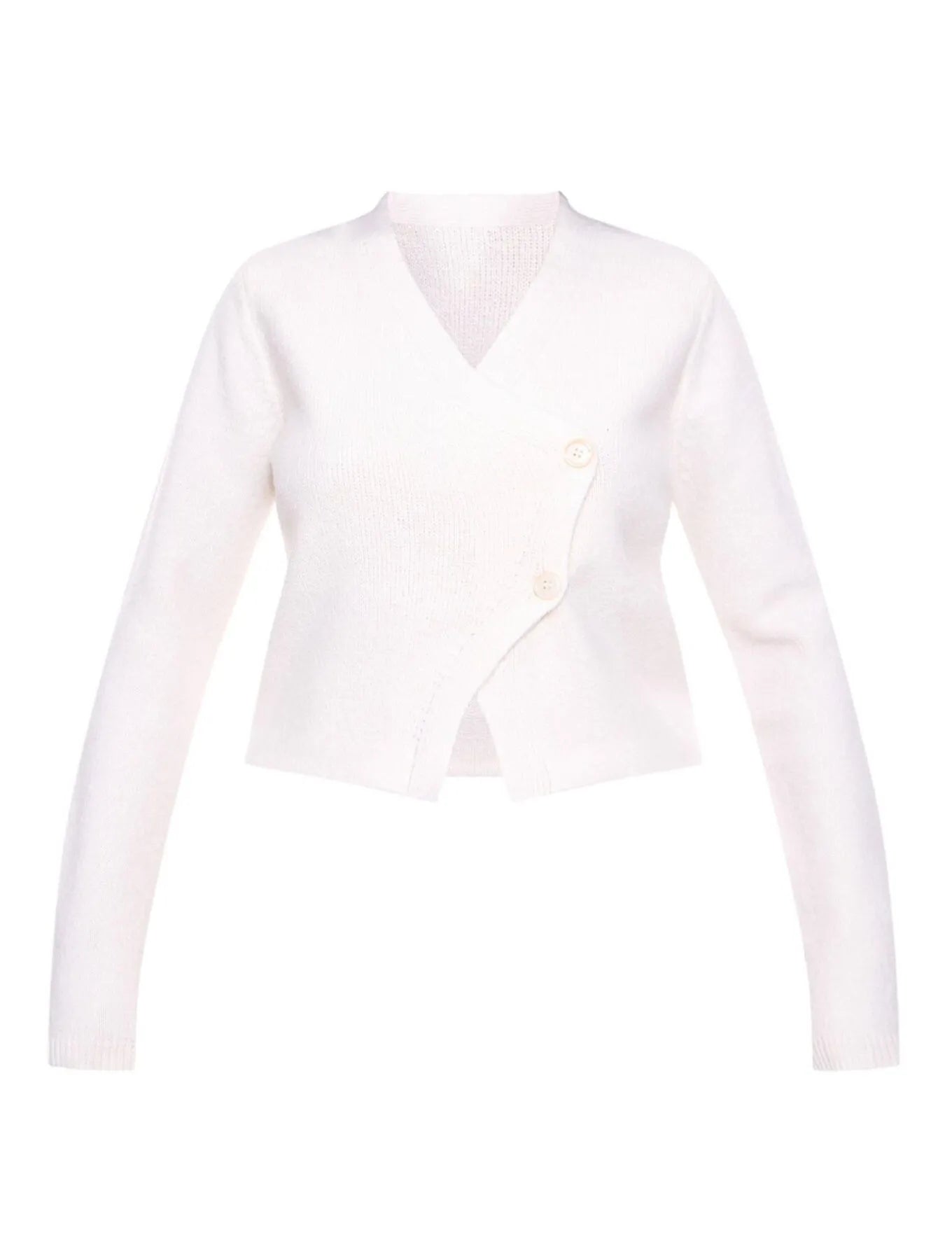 Cropped V-Neck Button-Up Cardigan - Fashorio