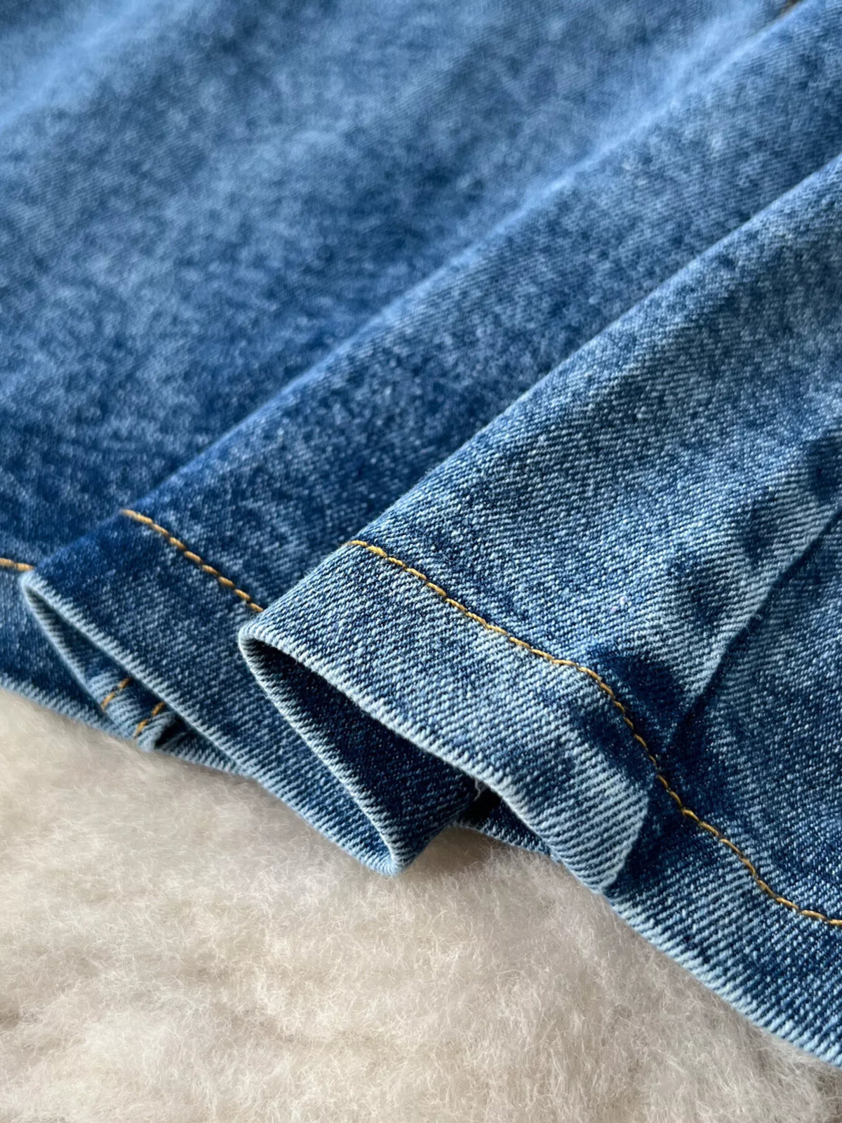 Frayed denim two piece coordinated set back view