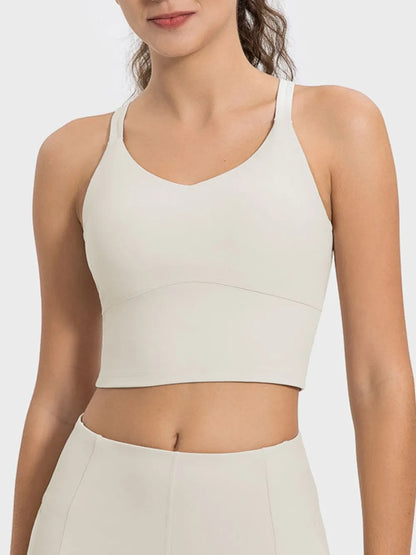 Millennia Crisscross Round Neck Active Tank - Fashorio