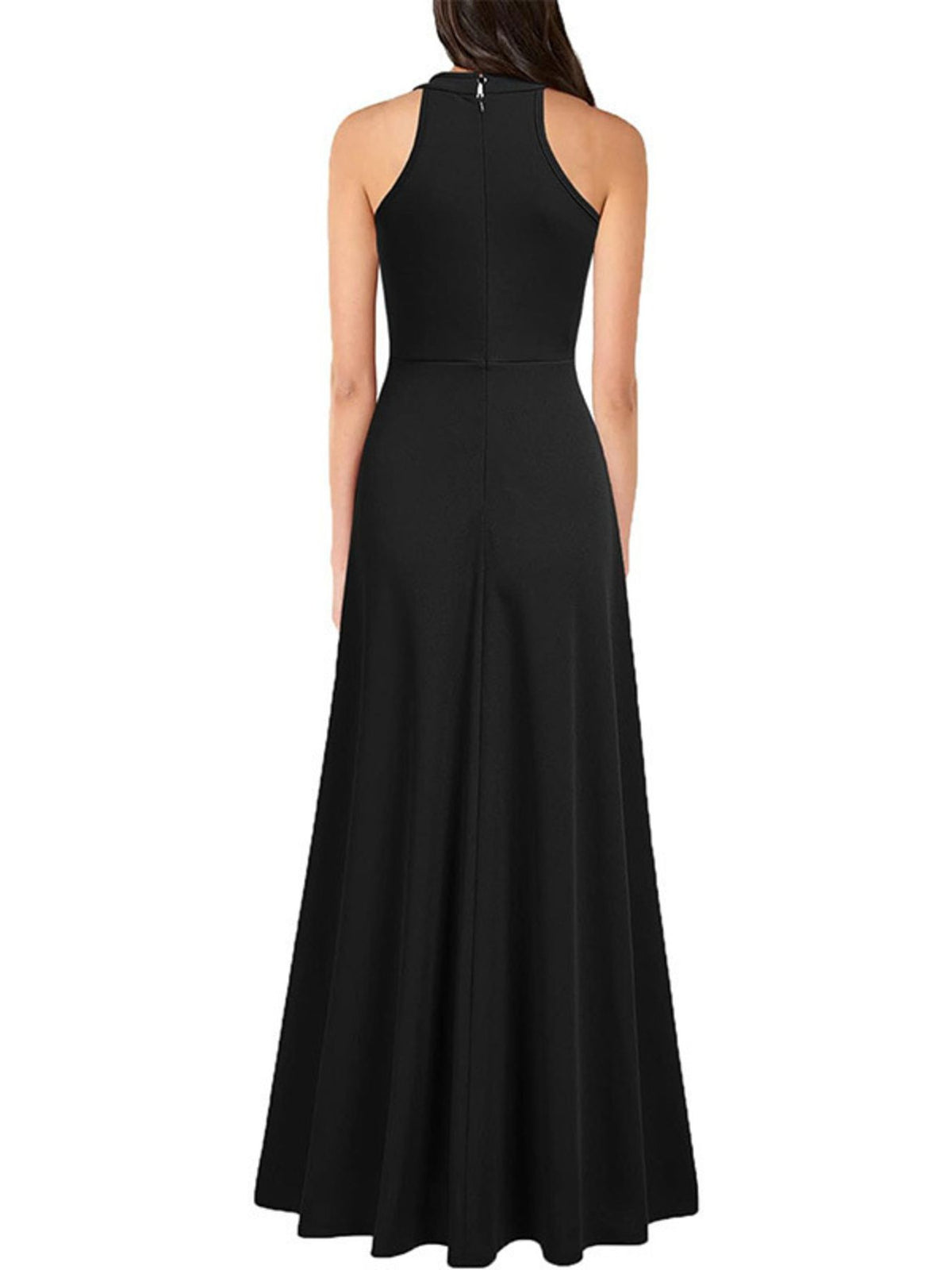 Back view of the sleeveless maxi dress