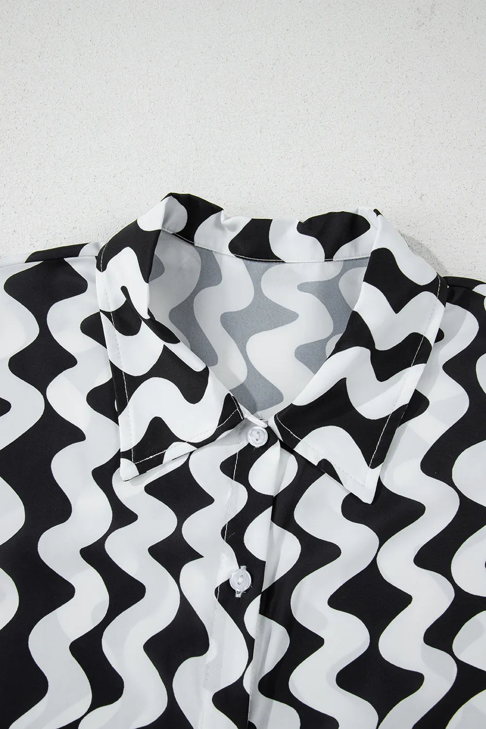 Button Down Contrast Striped Cover-Up - Fashorio