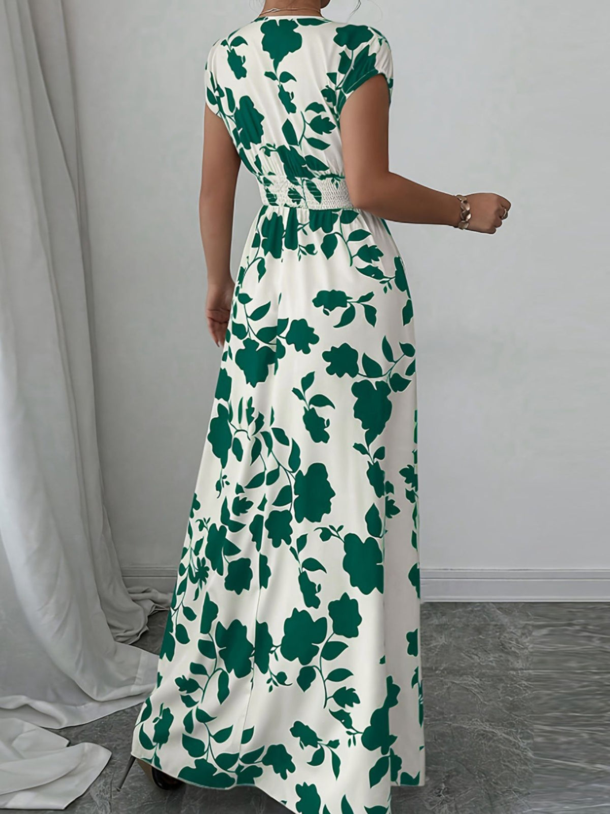 Printed maxi dress full length view