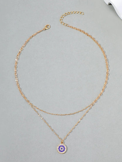 18K Gold-Plated Inlaid Zircon Layered Necklace - Fashorio