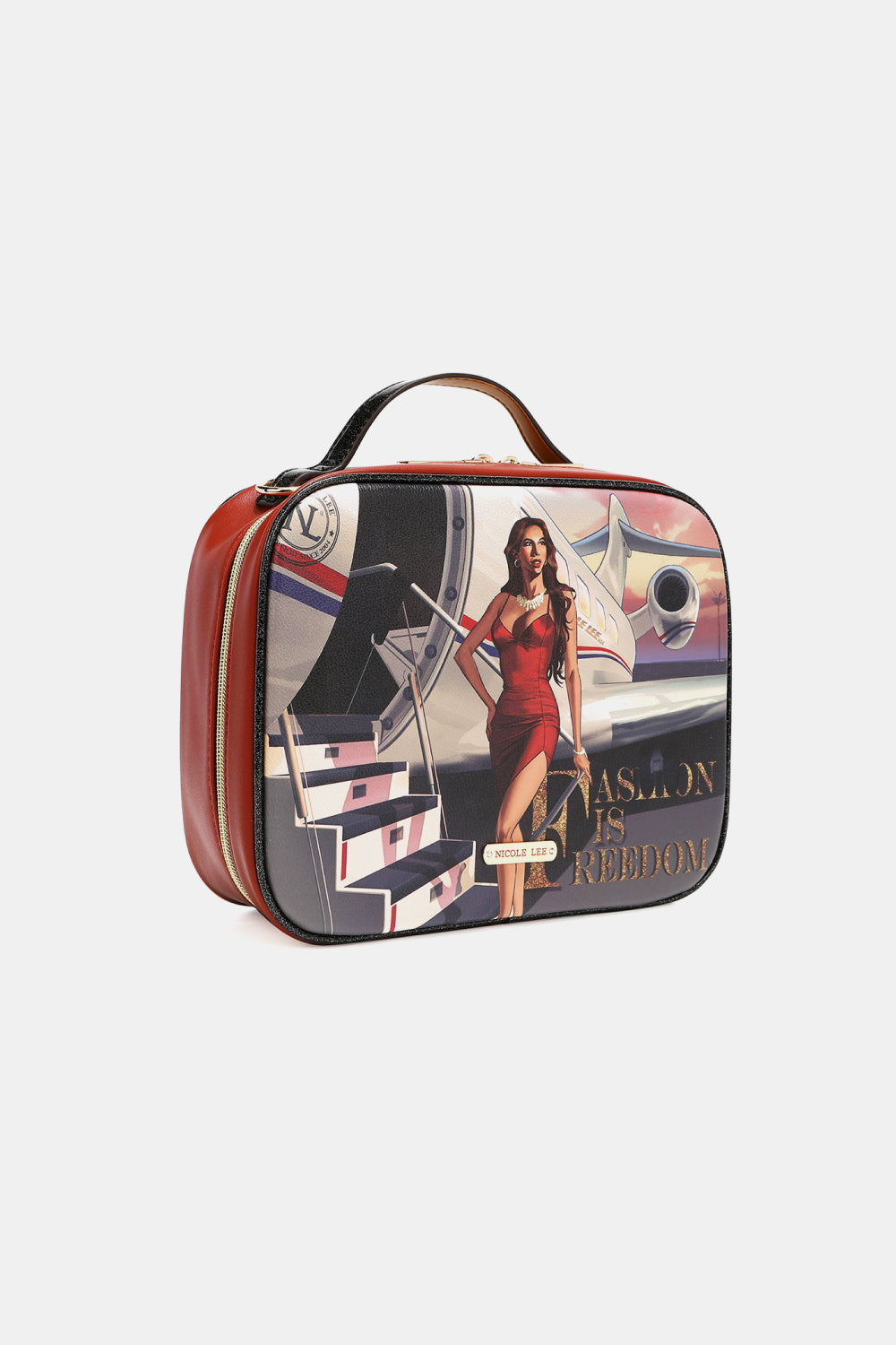 Nicole Lee USA Printed Handbag with Three Pouches - Fashorio