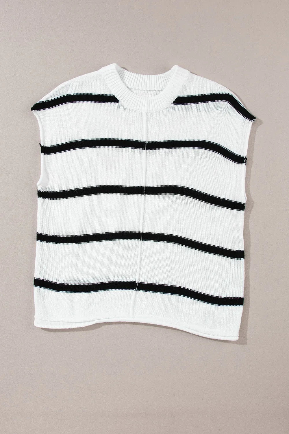 Striped Batwing Sleeve Knit Top - Fashorio