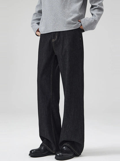 Men's Full Size Classic Washed Wide Leg Jeans Plus Size - Fashorio