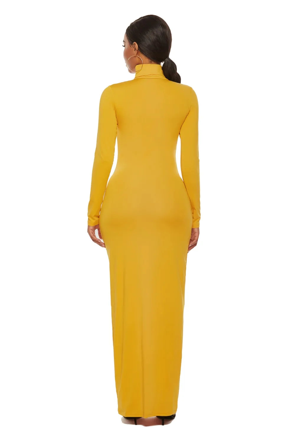 Long sleeve bodycon maxi dress color detail