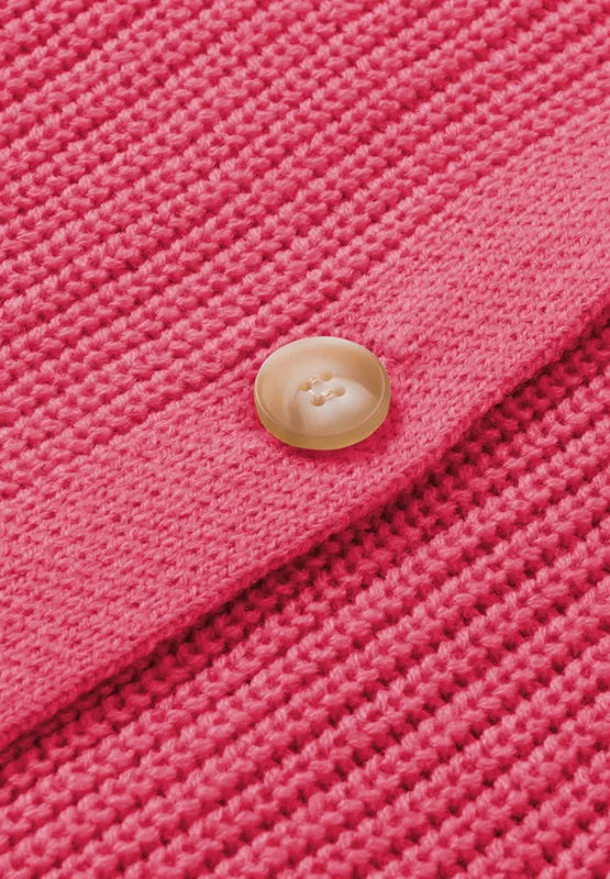 Openwork V-Neck Button Up Cardigan - Fashorio