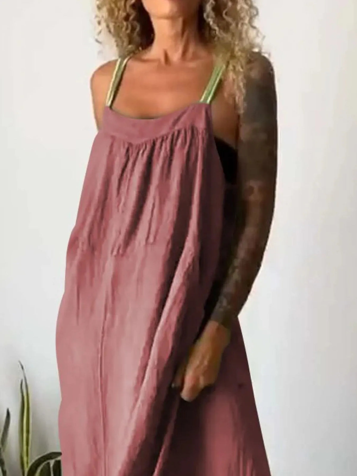 Ruched Cami Maxi Dress with Pockets Plus Size view 19