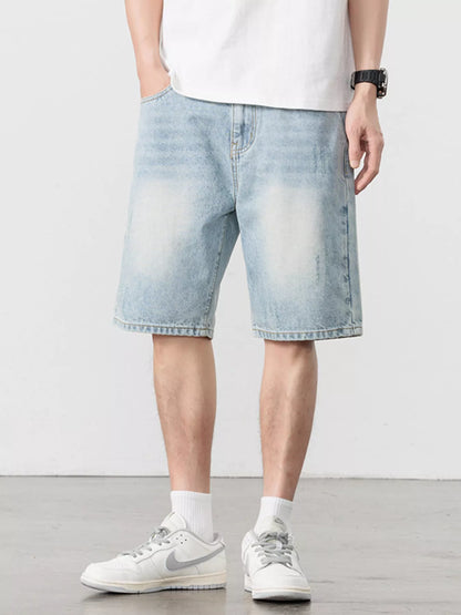 Men's Washed Relaxed Fit Denim Shorts - Fashorio