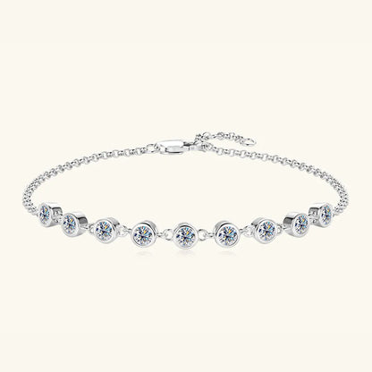 Inlaid Moissanite 925 Sterling Silver Bracelet - Fashorio