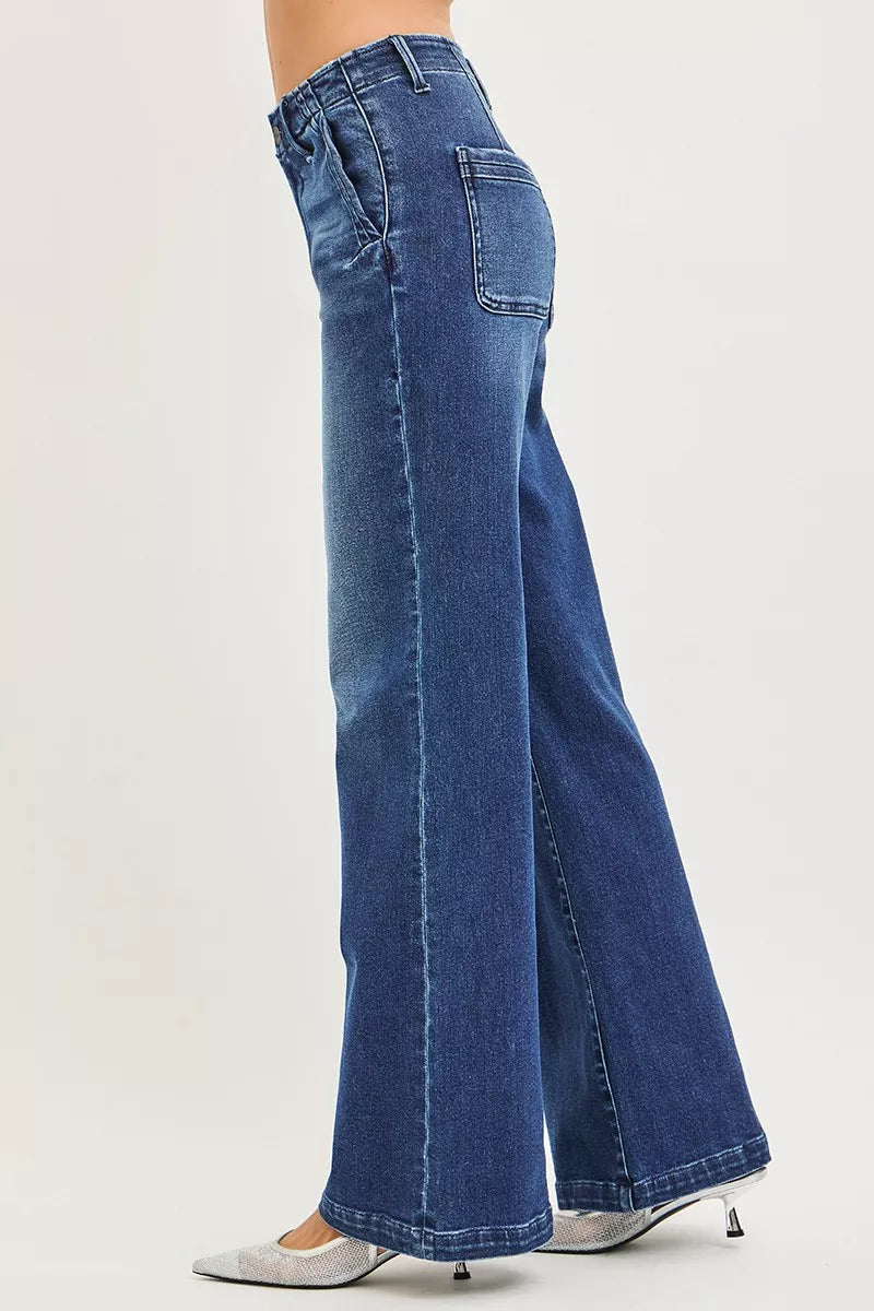 RISEN wide leg jeans back view