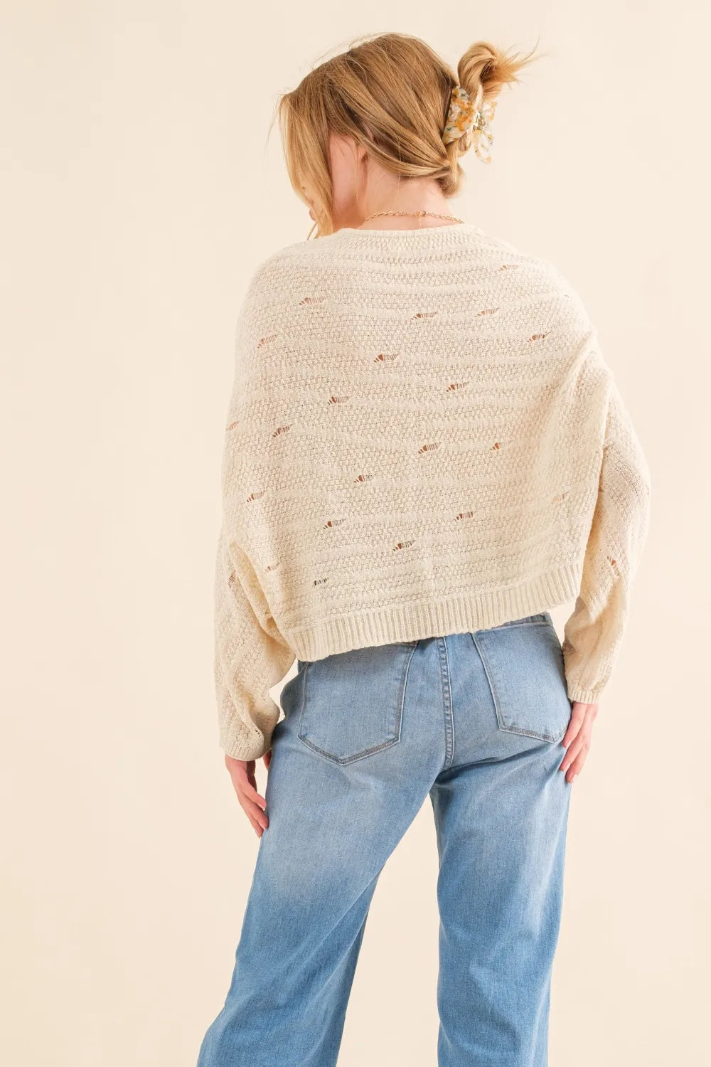 Dolman Sleeve Sweater in Natural back view