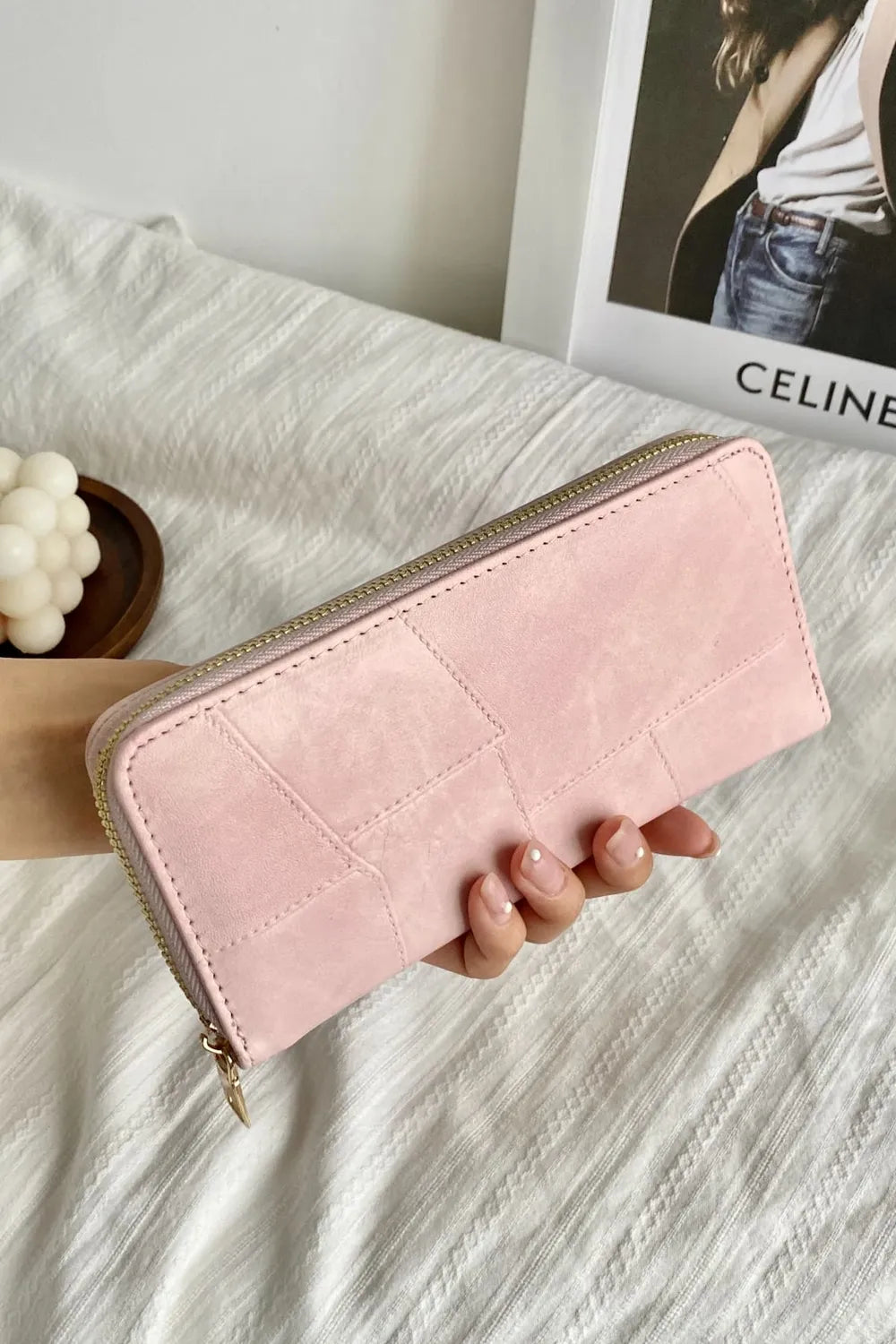 PU Leather Mulit-Interlayer Wallet Pink One Size - Fashorio