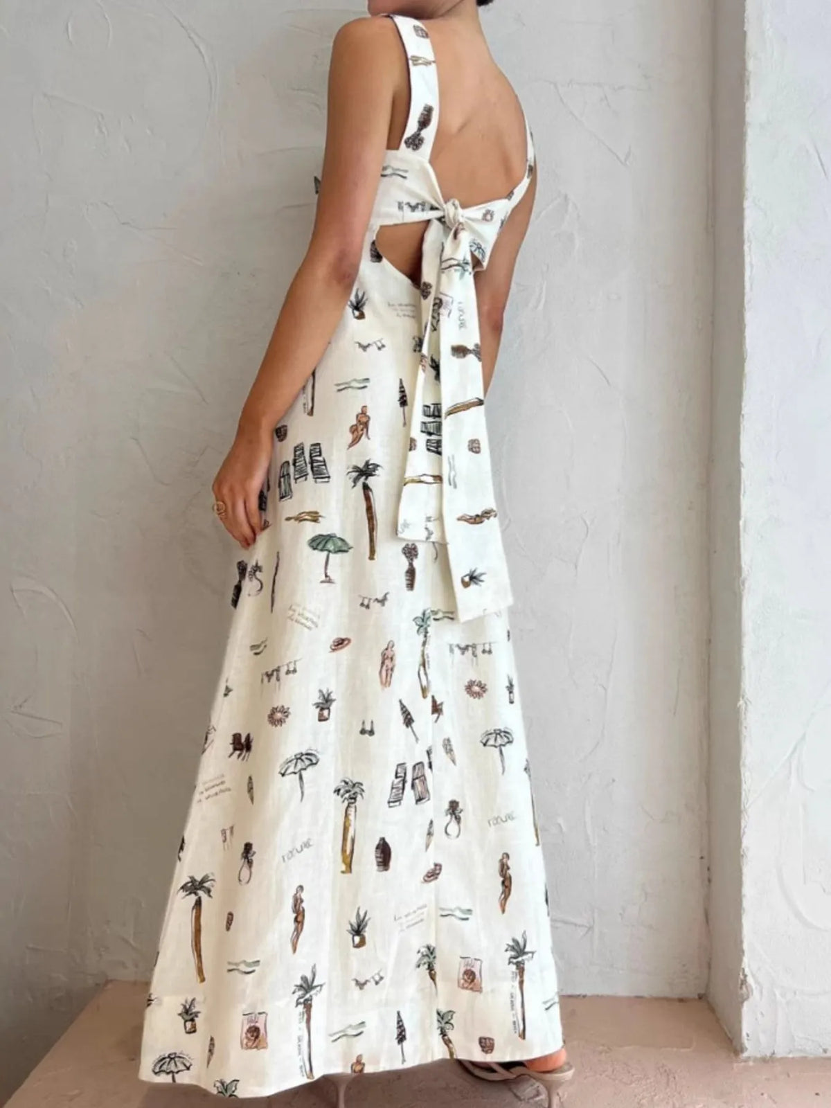 Cami maxi dress square neckline and strap detail