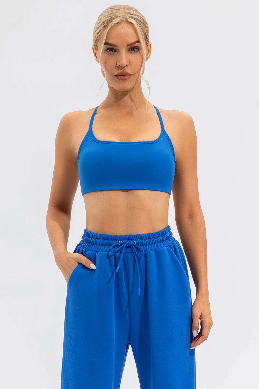 Crisscross Spaghetti Strap Active Cami full length view