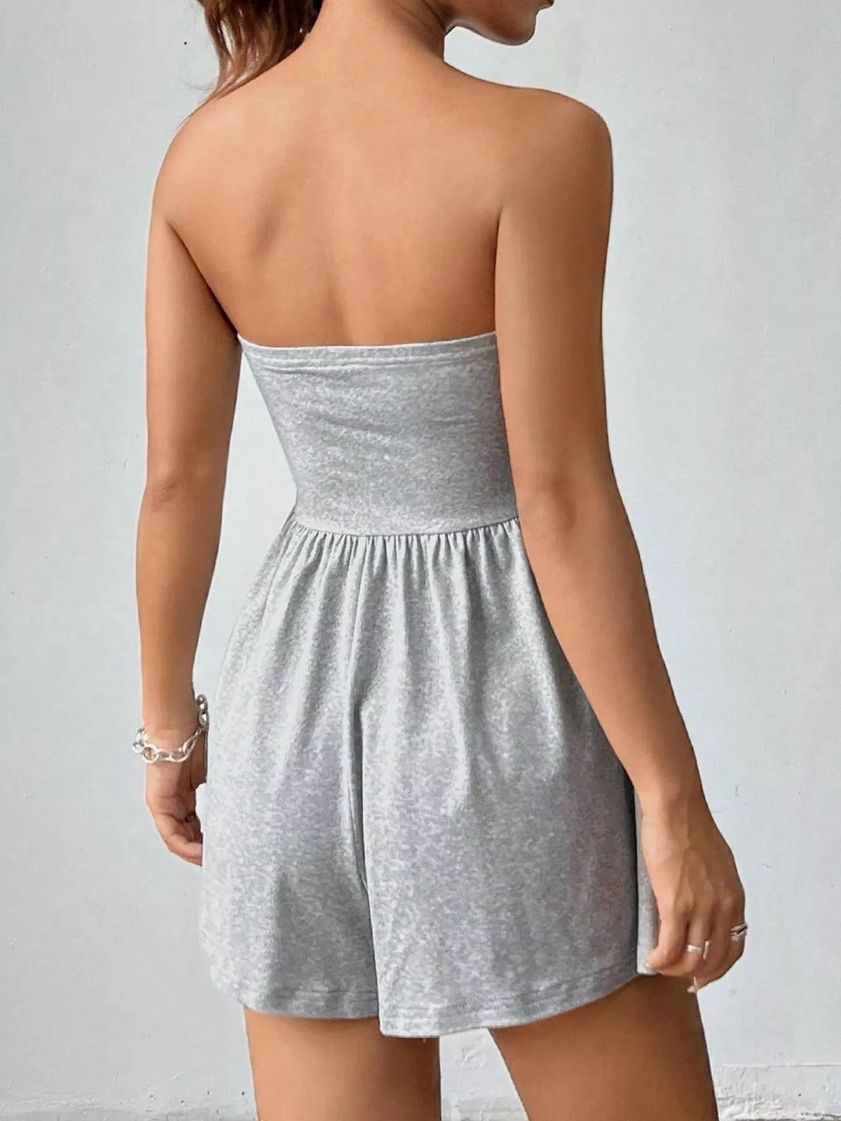 Strapless Ruched Waist Romper additional view