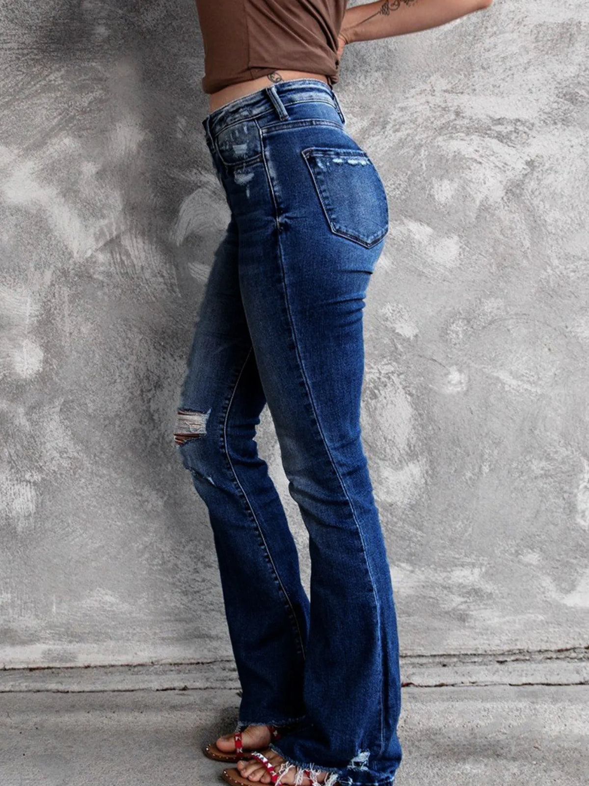 Distressed Flare Jeans, view 7