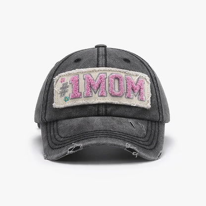 Letter Adjustable Cotton Baseball Cap One Size - Fashorio
