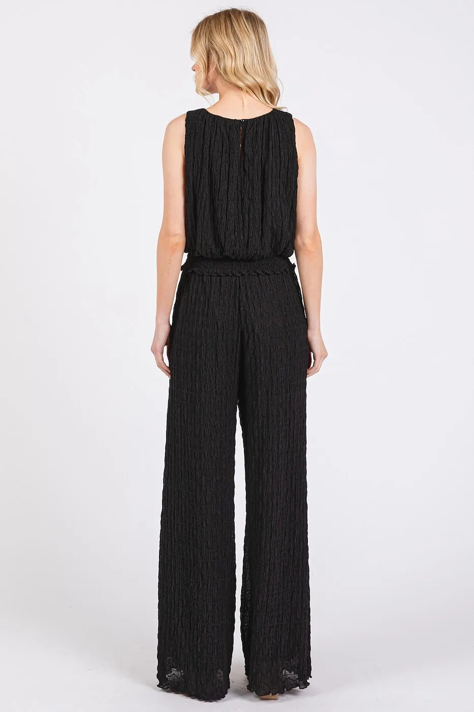 Mittoshop Textured Stretchy Crop Tank and Pants Set - Fashorio