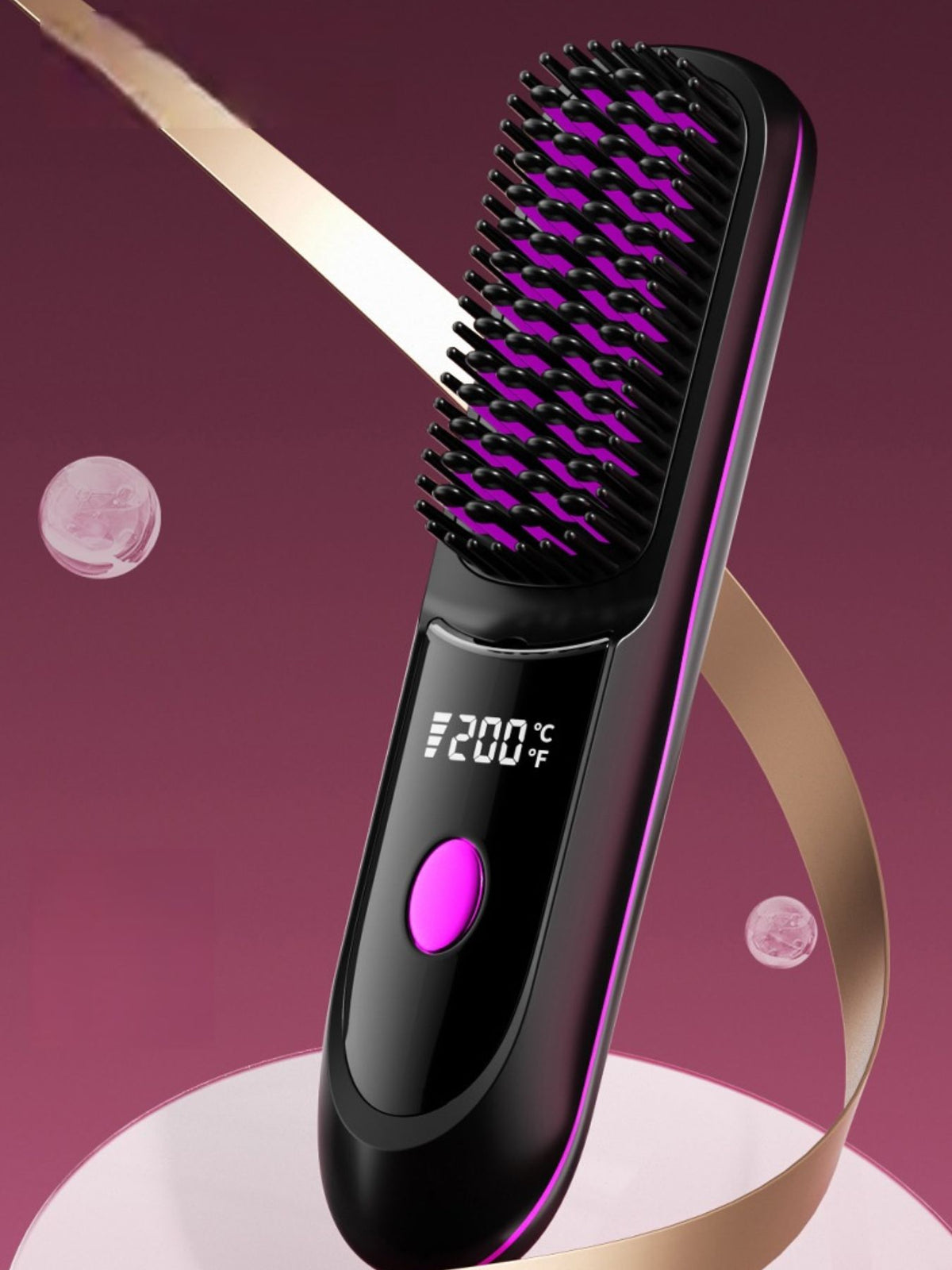 Straightening comb temperature display
