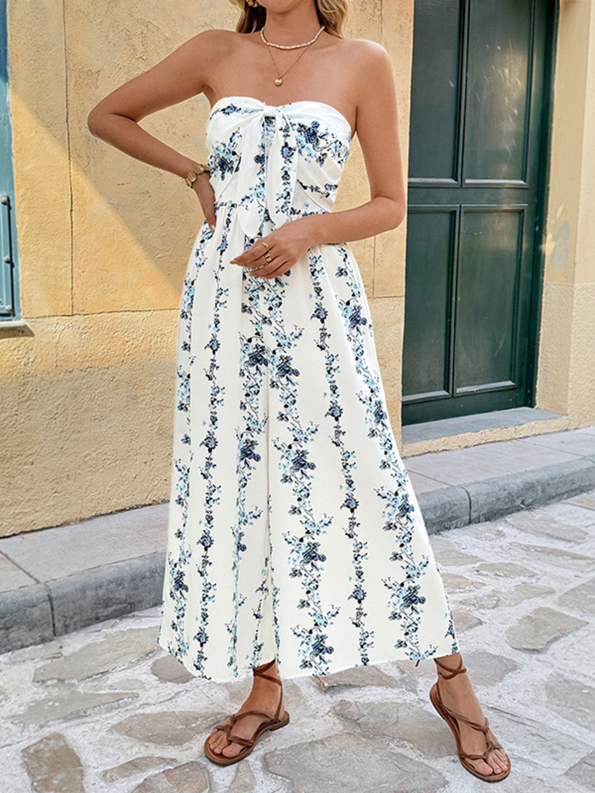 Side view showing the wide leg silhouette