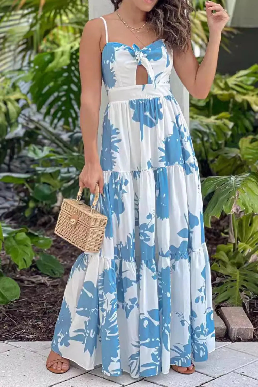 Maxi dress waist cutout detail