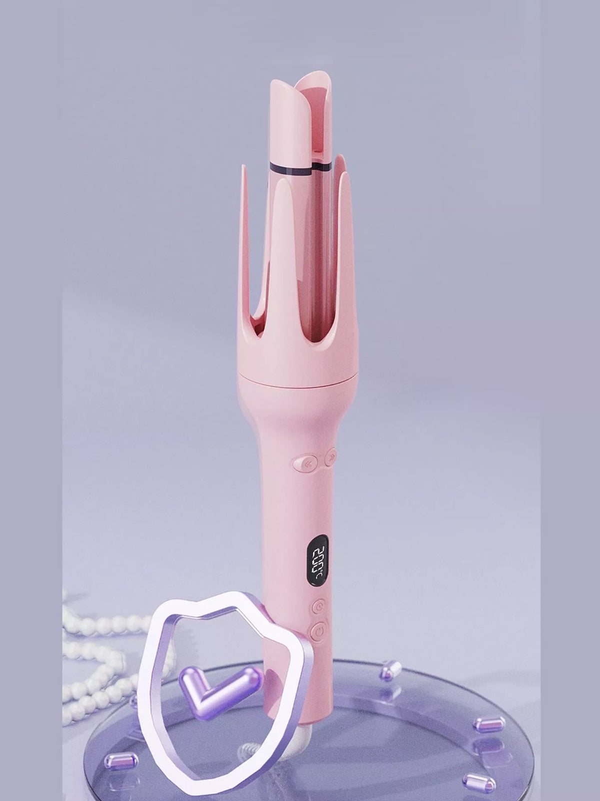 Curling iron held in hand