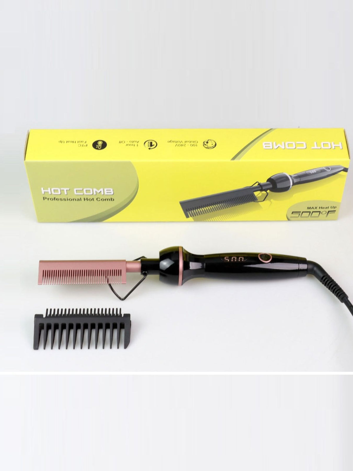 Straightening comb side view