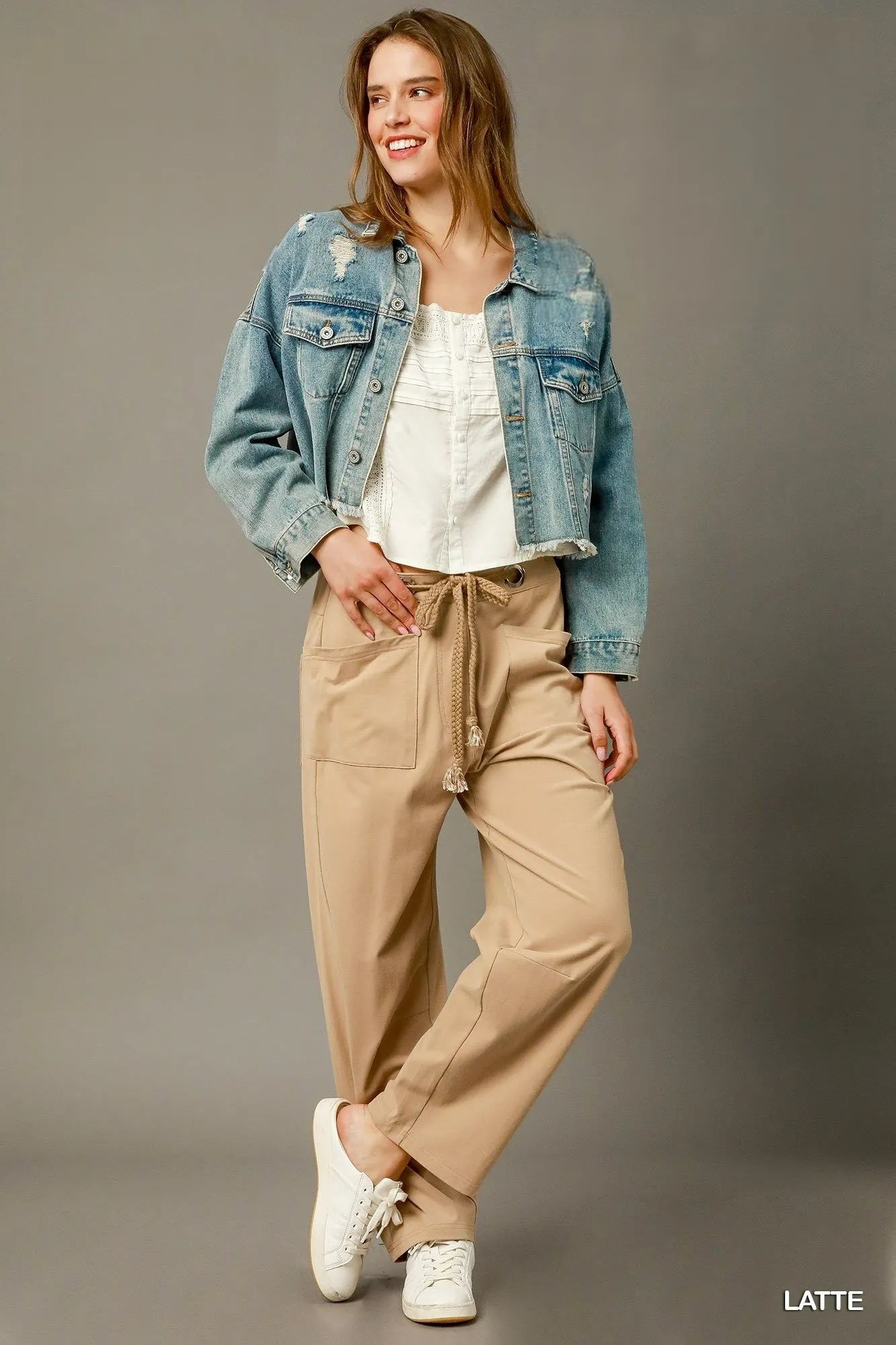 Umgee Cargo-Inspired Drawstring Pants - Fashorio